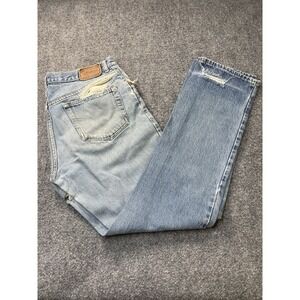 Vintage Polo Ralph Lauren Jeans Mens 33x32 Blue Denim Pants Distressed USA
